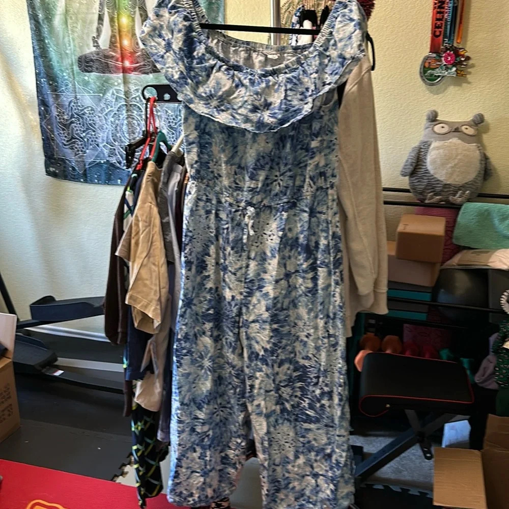 Girls Blue & White Romper/Jumper Chloe + Rene Size Large - Picture 1 of 5
